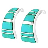 Sterling Silver Earrings with Genuine Turquoise