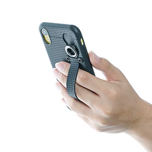 iPhone XR Case Strap TFY 2 in 1 Design, Case Cover + Hand Strap Holder Compatible with iPhone XR - Black