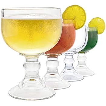 Schooner Beer Glass - 21.5 Oz Extra Large Goblet Crystal Style LEAD Free Shrimp Cocktail, Coronaritas, Margaritas 4 PACK