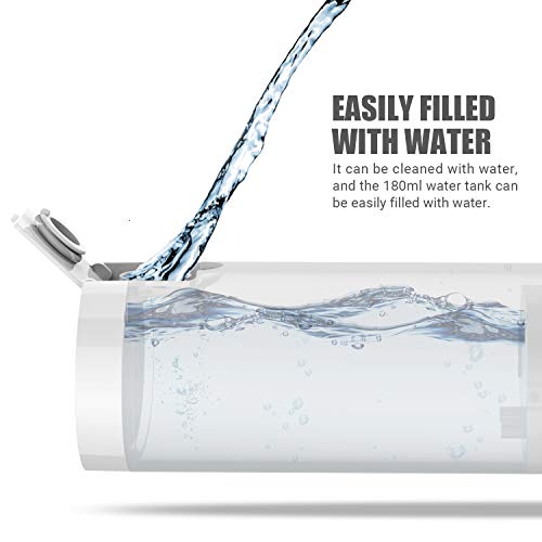 SUNAVO WF-01 Cordless Water Flosser 2 Modes, IPX7 Waterproof Oral Irrigator Rechargeable Braces and Teeth Whitening,Dental Water Jet Portable Collapsible Travel and Home
