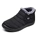 LIGHTEN Waterproof Snow Sneakers Boots Fur Lined Ankle High-Top Outdoor Slip-on Booties Anti-Slip Winter Shoes for Womens Mens Black W41