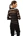 PattyBoutik Women Open Stitch Crochet Lace Cardigan (Black Small)