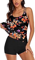 Omichic Women's Loose Bathing Suits Tankini Top
