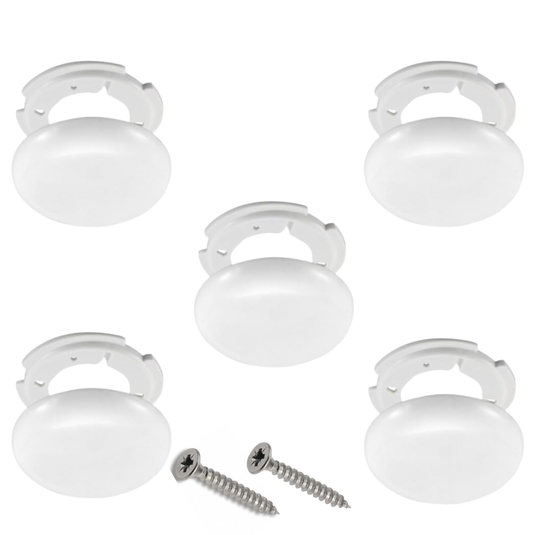 Lamp Junction Boxes, Cover Box, Junction Box, Canopy White, Super Flat, Diameter 100 m / 130 mm, Height 1.5 cm (5 x 130 mm + Screw Set)