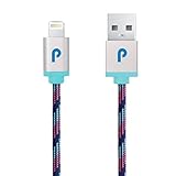 Paracable® Paracord Wrapped iPhone Lightning Cable (Continuum) | Braided Fabric Wrapped Lightning to USB Tangle Free with Aluminum Ends. Dark Purple, Ice Blue, and Magenta iPhone Charger.