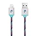 Paracable® Paracord Wrapped iPhone Lightning Cable (Continuum) | Braided Fabric Wrapped Lightning to USB Tangle Free with Aluminum Ends. Dark Purple, Ice Blue, and Magenta iPhone Charger.