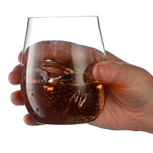 32 Pack Finger Indentations Stemless Plastic Wine Glasses Disposable 12