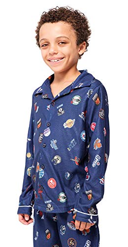 Ultra Game Boys' NBA 2 Piece PJs Lounge Flannel Set, Multi-Team, Navy, 14-16 - Thumbnail 3