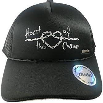 DUDE Clothing Kona Panis Heart of the Chains Trucker Cap Adjustable Mesh Disc Golf Hat - Black
