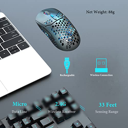 RGB Wireless Gaming Mouse Bluetooth Rechargeable Silence Ultra Light 2.4G Computer