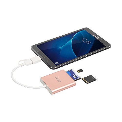 CF Card Reader, WEme Aluminum SuperSpeed USB 3.0 SD Card Adapter with Micro USB OTG Converter, Sandisk/Lexar Writer for Micro SD, TF, Compact Flash, Camera Memory Card and Laptop, Android Smartphone