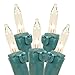Novelty Lights 34 Feet 100 Bulbs Traditional Incandescent Mini Lights, Clear on Green Wire with 4