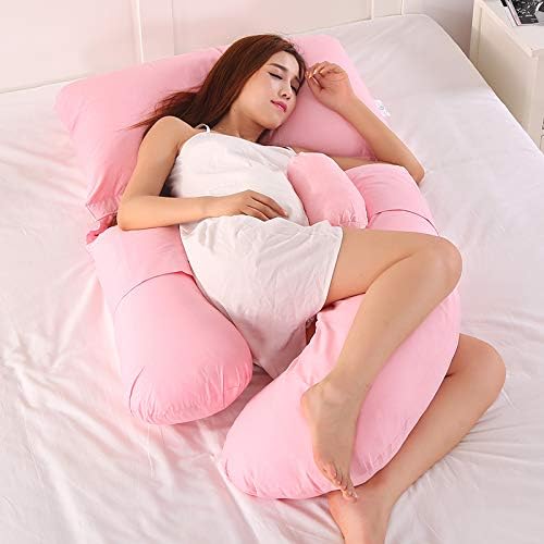 AEIL G Shape Pillow Pregnant Woman Side Sleep Sleeper Removable Multifunctional Waist Support Quiet and Comfortable Ergonomic Maternity long Pillow(Pink)