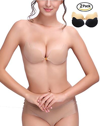 YLOVAN Strapless Pushup Bra Self Adhesive Invisible Backless Sticky Bras 2 Packs