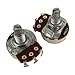 Musiclily Guitar Full Size Pots A500K Split Knurled Long 18mm Shaft Audio Volume Taper Potentiometers for Fender Stratocaster Telecaster Les Paul LP Electric Guitar Bass Replacement (Pack of 2)