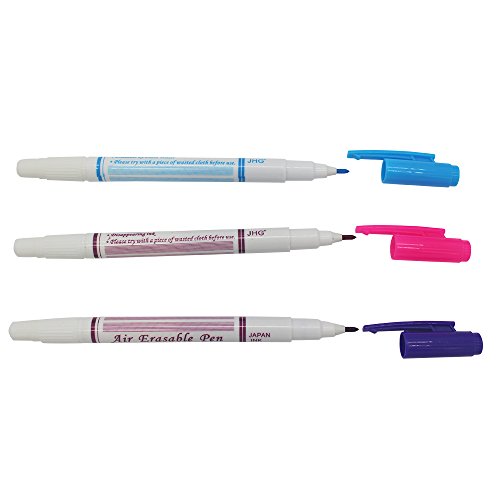 image for MyLifeUNIT Erasable Pens for Sewing, Air Erasable Pen Dual Head, 3 PCS