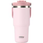 TYESO Tumbler with Handle,Tumbler with Straw, Vacuum Insulated Water Bottle,Double Wall Stainless Steel Coffee Cup Travel Mug
