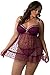Velvet Kitten Pretty Plus Size Babydoll 512156Q 1X Wine