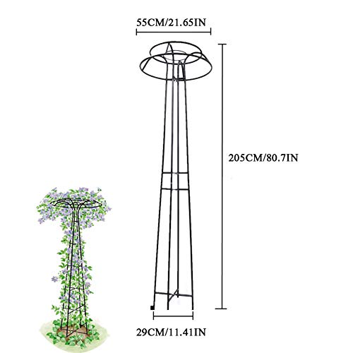 XJAXY Rankhilfe, Kletterhilfe, 80.7in Garten Gitter für Kletterpflanzen und Blumen, Metallpflanze Trellis für den… – Bild 8