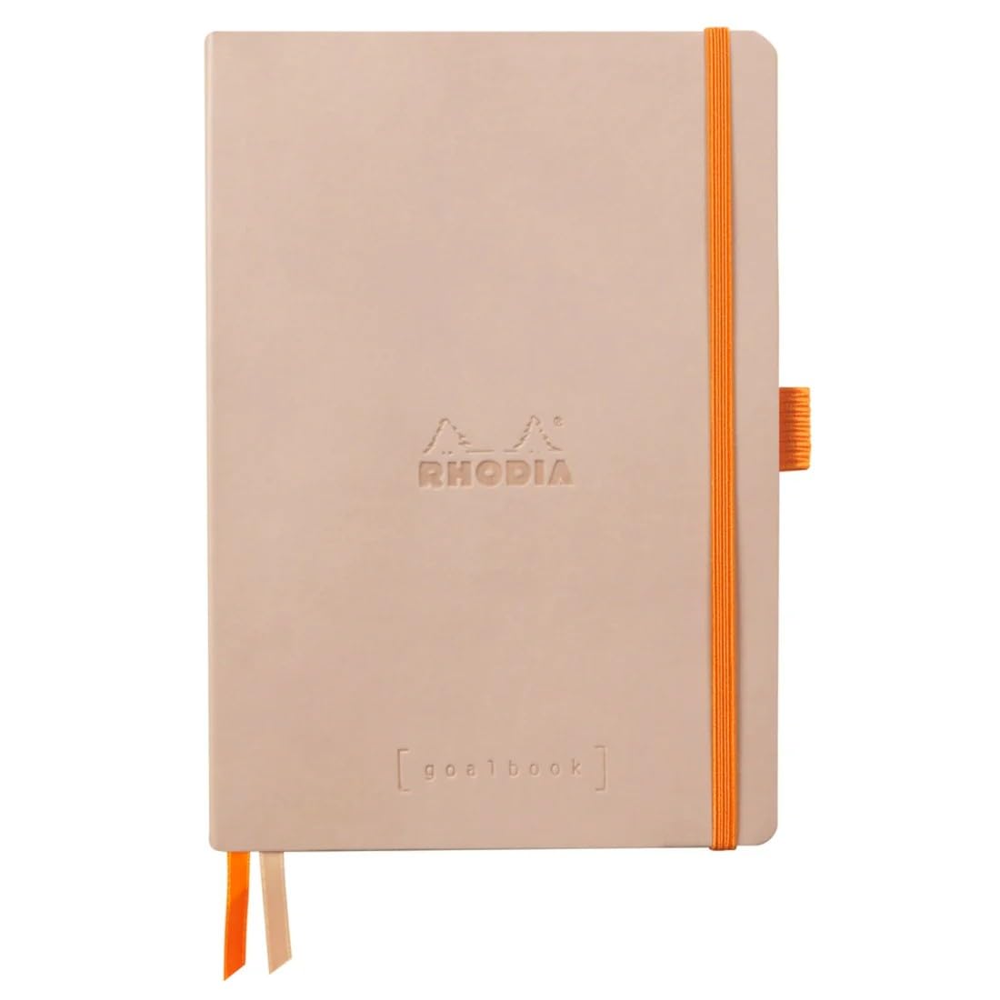 Rhodia 117803C - Rhodiarama Leatherette Softcover Notebook A5 (14.8x21 cm) 240pgs DOT Clairefontaine ivory paper 90 g 2 ribbons elastic closure - Smokey Rose