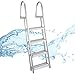 RecPro Marine Pontoon Boat Dock Heavy Duty Aluminum 4 Step Removable Boarding Ladder AL-A4…
