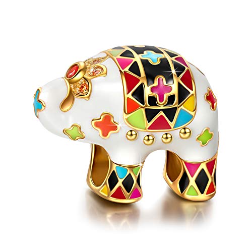 NINAQUEEN 925 Sterling Silver Animal Elephant Enamel Bead Charms for Pandöra Bracelets Valentines Day Anniversary Birthday Gift for Kids Women Wife Girlfriend Girls Niece Sisters Daughter - Thumbnail 7
