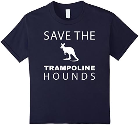 Kids Kangaroo T-Shirt - Save The Trampoline Hounds Tee Shirt 12 Navy