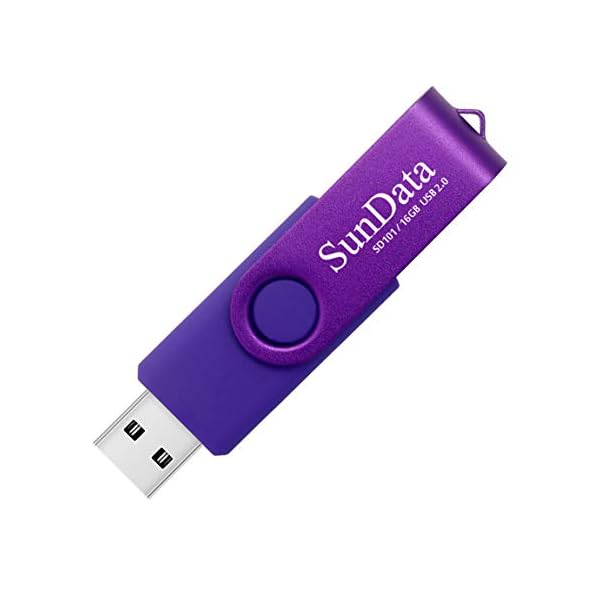 SunData 16GB USB Stick 4 Stück USB 2.0 Speicherstick Flash-laufwerke Rotate Metall (4 Mischfarben: Blau, Grün, Lila, Rosa) – Bild 3