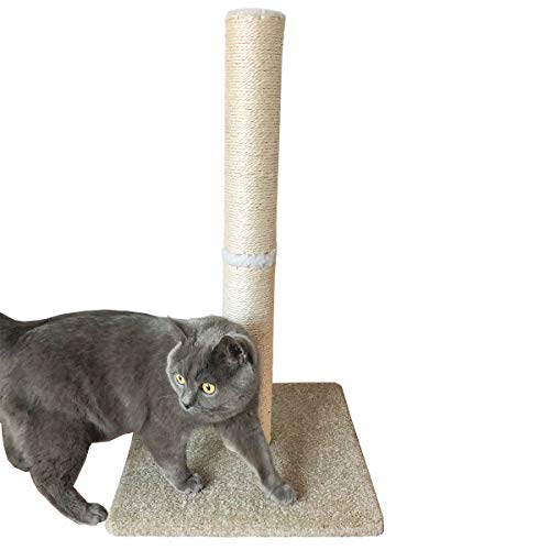 Dimaka 29" Tall Cat Scratching Post for Big Cats, Natural Sisal Rope