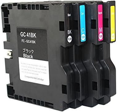YATUNINK Compatible Ink Cartridge Replacement for Ricoh GC41 Color Print Ink Cartridges with Sublimation Ink for SG 3110DNw SG 3110DN SG2100 SG2010 Printer GC41K GC41C GC41M GC41Y Heat Transfer(4Pack)
