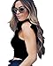 Uincloset Summer Sexy Sleeveless Casual Knitted Crop Top Blouses for Women (Medium, Black)
