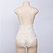 AnloveKiss Women Sexy Lingerie Backless Floral Lace Babydoll Sleepwear Teddy Bodysuit (M, White)