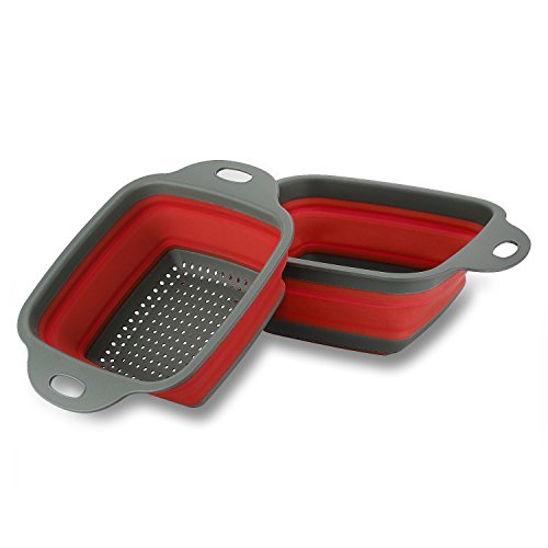 Collapsible Colanders Set, 2 Pack include, Sizes 7.5 Home & Kitchen, Kitchen & Dining, Kitchen Utensils & Gadgets, Colanders & Food Strainers, Food Strainers