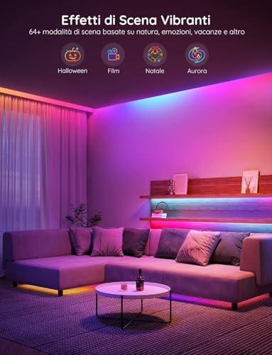 Govee RGBIC LED Strip 30M Works with Alexa & Google Assistant, DIY Segment Control, App Control, Music Sync for Bedroom, Kitchen, Closet, 2 Rolls 15M