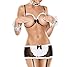 Tuesdays2 Womens Sexy Lingerie Babydoll Hot Fishnet Chemise Mesh Mini Dress (Black and white)
