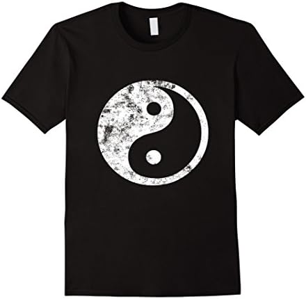 Mens Yin Yang T-Shirt. Fun Yin-Yang Symbol Yoga Tao Tee Medium Black