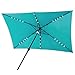 C-Hopetree 6.5 x 10 ft Rectangular Outdoor Patio Market Table Umbrella with Solar LED Lights, Aqua Blue