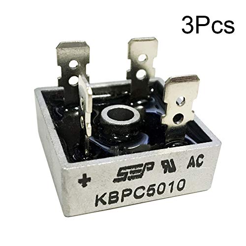 PoiLee KBPC5010 Bridge Rectifier Diode 50A 1000V KBPC Single Phase Full Wave 50 Amp Electronic Silicon Diodes 3Pcs