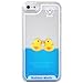 Yoption Liquid Case for iPhone 5 5s SE,Clear Cute Creative Design Liquid Floating Rubber Duck Hard Case Cover for iPhone 5 5s SE