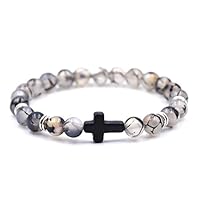 RONSHIN Unisex Fashionable Elegant Creative Cross Beaded Bracelet Simple Elasticity Hand Chain Graceful Decoration