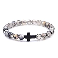 RONSHIN Unisex Fashionable Elegant Creative Cross Beaded Bracelet Simple Elasticity Hand Chain Graceful Decoration