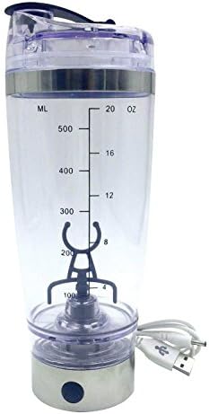 LARGE 20oz. USB Rechargeable Protein Shaker Mixer + SUPPLEMENT INSERT - Portable Electric Hand Vortex Mixer Bottle - BPA-free, lithium-ion battery - Powerful Convenience!