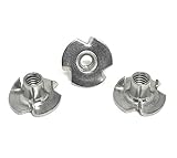 T-NUT Stainless Steel 8-32x1/4 3 Prong Tee Nuts (#8-32 Thread 1/4