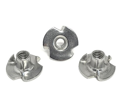 T-NUT Stainless Steel 8-32x1/4 3 Prong Tee Nuts (#8-32 Thread 1/4