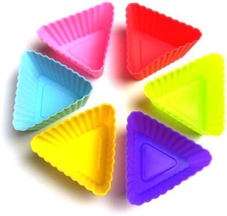 Cyqun(TM) 12 Pcs Diy Baking Silicone Triangle Shape Cake Molds (Random Color)