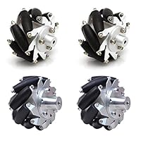 UniHobby 60mm Mecanum Wheel with 5mm Hubs Compatible with Raspberry Pi4/3/2/zero / BBC Microbit / Arduino Robot Project (4 Mecanum Wheels/packet)