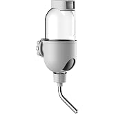 Pet Water Bottle for Cage Crate 17oz Non-Drip Water Dispenser for Small Animal Rabbit Bunny Guinea Pig Chinchilla Ferret Squirrel Hedgehog (Gray, 17oz)