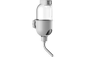 TOKAYIFE Pet Water Bottle for Cage Crate 17oz Non-Drip Water Dispenser for Small Animal Rabbit Bunny Guinea Pig Chinchilla Ferret Squirrel Hedgehog (Gray, 17oz)