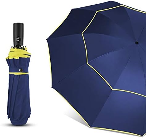 Automatic Double Umbrella Big Umbrella Ladies Windproof Umbrella Men's Family Travel Business car Umbrella Blue