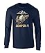 US Marines Semper Fi Eagle Graphic Long Sleeve Officially Licensed T Shirt Navy Extra Large
